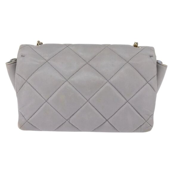 Salvatore Ferragamo Chain Vala Shoulder Bag Leather Gray Gold Auth 147515 - Picture 3 of 16